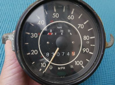Vintage VW Beetle 37/8 VDO Volkswagen MPH Speedometer Gauge