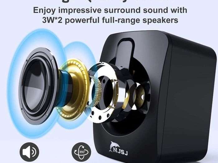 2.0 Wired Mini Speaker for PC,USB Powered 3.5 mm AUX,LED Light Up RGB Gaming Speakers for Computer,Laptop,Phone,Monitor (FREE POSTAGE)