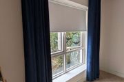 Navy Blue Curtains Blackout Lining- Rail Incl.