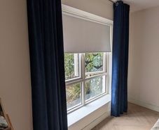 Navy Blue Curtains Blackout Lining- Rail Incl.