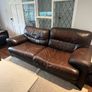 Brown Leather 3 Seater Couch Image 2