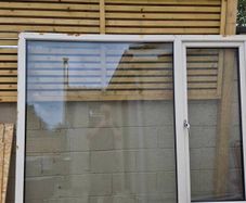 PVC cream triple glazed window