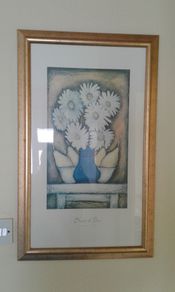 Vintage Gilt-Framed Glass-Fronted Floral Print.