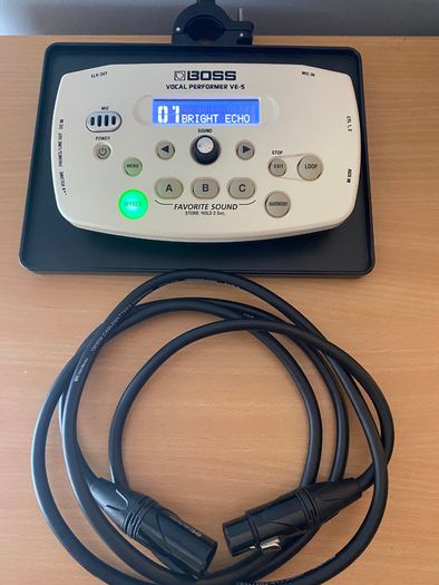 Boss VE-5 Vocal Performer+ XLR Cable + Stand Tray