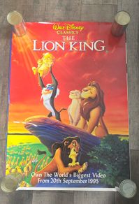 The Lion King 1995 Giant Poster Vintage Rare HTF Disney Classics Video Release Promotional Item