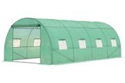 Walk-in Polytunnel Greenhouse - Outdoor Garden Tunnel Greenhouse Tent with Zipped Roll-Up Door and 8 Mesh Windows, 6 x 3M