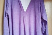 BNWT - Sandro Esther Parme Lilac High Neck Layered V Neck wool Jumper UK 12