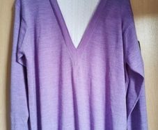BNWT - Sandro Esther Parme Lilac High Neck Layered V Neck wool Jumper UK 12