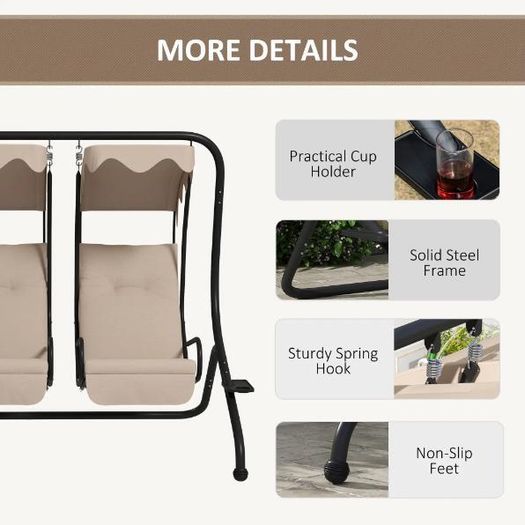 2-Seater Garden Swing Chair
