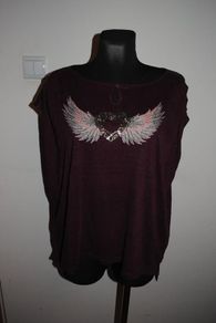 Wrap burgundy oversize embroidered top size UK10/12 EU38/40 Postage included