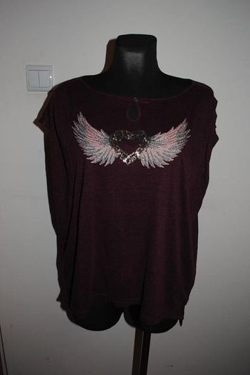 Wrap burgundy oversize embroidered top size UK10/12 EU38/40 Postage included