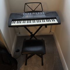 Keyboard with stand and stool