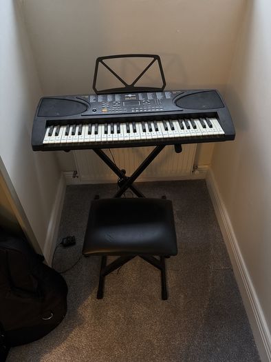 Keyboard with stand and stool