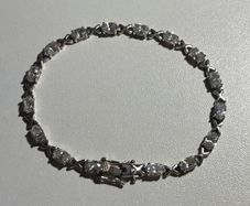 Sterling Silver Tennis XOXO Bracelet with Cubic Zirconia Stones