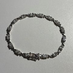 Sterling Silver Tennis XOXO Bracelet with Cubic Zirconia Stones