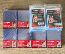 8x Packs of Ultra Pro Top Loaders and 4x Packs of Penny Sleeves Brand New Sealed Pokemon TCG