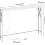 100 CM Narrow Sofa Table, Long Entryway Table, Hallway Table with USB Ports, Behind Couch Table with Power Outlets, White Image 3