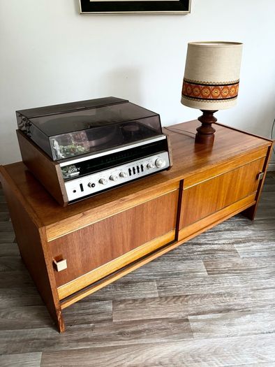 Vintage Retro Mid Century Scandinavian Teak Sideboard/Record Cabinet