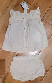 Broderie Anglaise Cream Top & Pants Set Age 9-12 Months