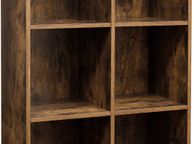 main image for ad _bookcase with 6 compartments, office shelf, cube shelf, standing shelf, for living room, bedroom, office, children's room, vintage brown