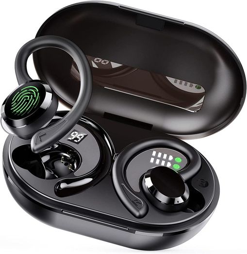 Wireless Earbud Running Headphones, Bluetooth 5.1 Sports Headphones In-Ear with Wireless Earphones Immersive Sound, Bluetooth Earbud IP7 Waterproof, Noise Cancelling, Dual LED Display, 48Hrs Playtime