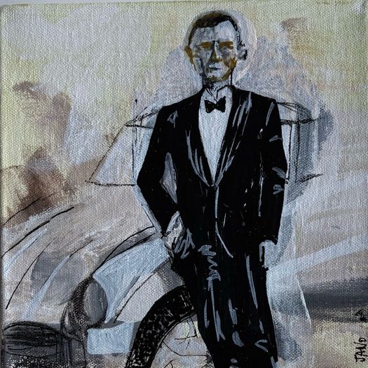 Original Art James Bond Style Luxury Aesthetic