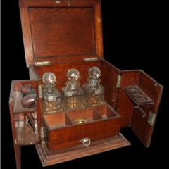 Authentic Victorian Oak Tantalus & Smokers Cabinet