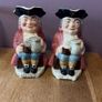 2 VTG Staffordshire Beer Drinking Character Toby Jug Pitcher Hand Painted England Image 3
