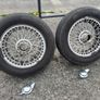 4 complete mgb wire wheel spokes white coating + AvonZT7 Tyres and 4 original chrome spinners Image 5