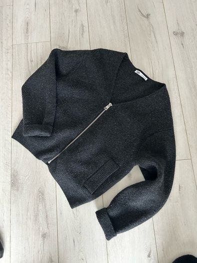 Zara woman's grey zipper wool jacket size S