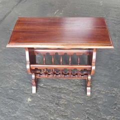 side table with  newspaper rack