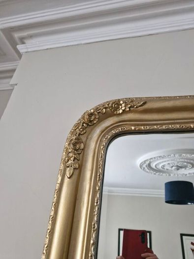 Large Ornate Gold Fireplace Mirror Vintage Style 130cm
