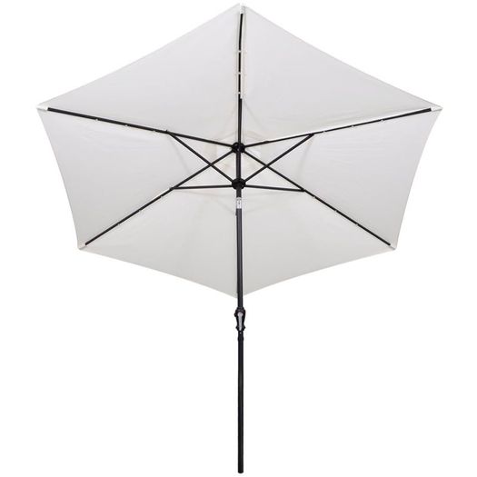 LED Cantilever Umbrella 3 m Sand White