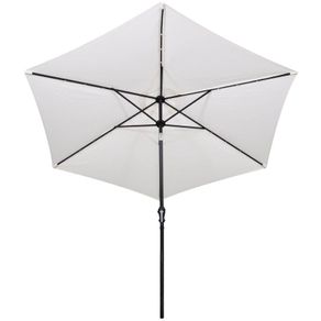 LED Cantilever Umbrella 3 m Sand White