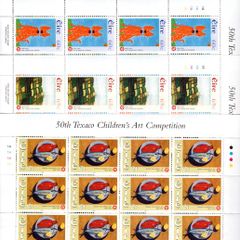 2004 Ireland Celebrating 50 Years of Children's Art (1955-2004) Commemorative Stamps Sheetlet Plate 1A1A1A1A Mint Never Hinged (MNH)