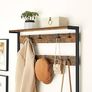 Coat Rack, Hall Tree with 8 Hooks, Shoe Bench, Storage Shelves, for Entryway, Bedroom, Steel Frame, Industrial Style, Rustic Brown and Black Image 4