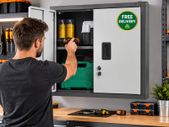 Wall Mounted Garage Storage Cabinet Lockable Metal Tool Cupboard with Adjustable Shelf 66 x 30.5 x 66cm