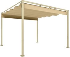 3 x 3m Retractable Roof Metal Pergola - Black