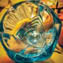 Vintage turquoise vaseline vase Image 5