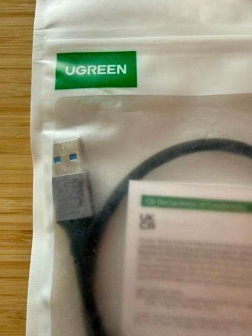 UGREEN Data Transfer USB 3.0 Type A Male to Male SuperSpeed Transfer Cable for External Hard Drive, WD My Cloud, DVD, Laptop Cooler and Blu-ray Disc Player, etc (0.5m) - NEW