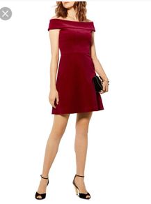 KAREN MILLEN Off-the-Shoulder Velvet Bandeau A-Line Dress UK 12