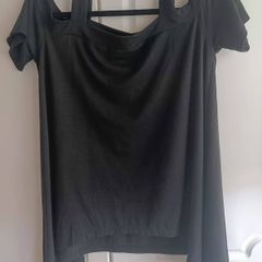 Black cold-shoulder top
