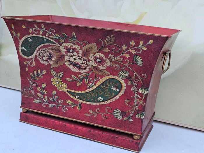 Toleware  Footed Metal Planter