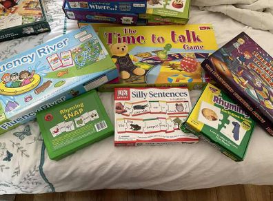 therapy games (social skills, stutter, sentences, bingo)