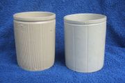 W. P. HARTLEY (jams, marmalades &amp; jellies) - two antique stoneware jars, one with lighthouse imprint (c.1900)