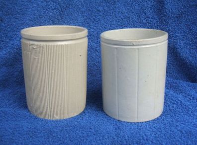 W. P. HARTLEY (jams, marmalades & jellies) - two antique stoneware jars, one with lighthouse imprint (c.1900)