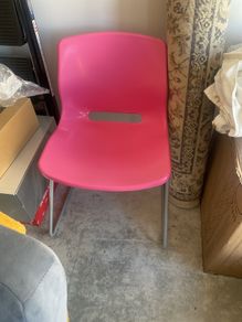 Pink plastic chair