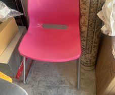 Pink plastic chair