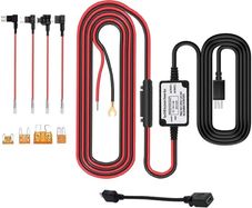 Universal Hard Wire Kit 3M10ft Car Camera Charge Power Cord Kit 12V 24V to 5V Power Adapter with Fuse for Dash Cam, GPS Navigator, Radar Detector,Sat Nav