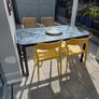 Alfrank metal and glazed dining table, black steel with safety glass tabletop Image 3